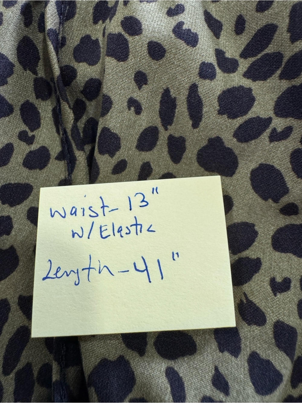 Bluetime Olive Green Leopard Print Maxi Skirt size M - Picture 9 of 10